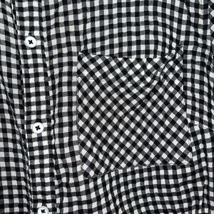 Ava & Viv Black and White Plaid Men's Shirt